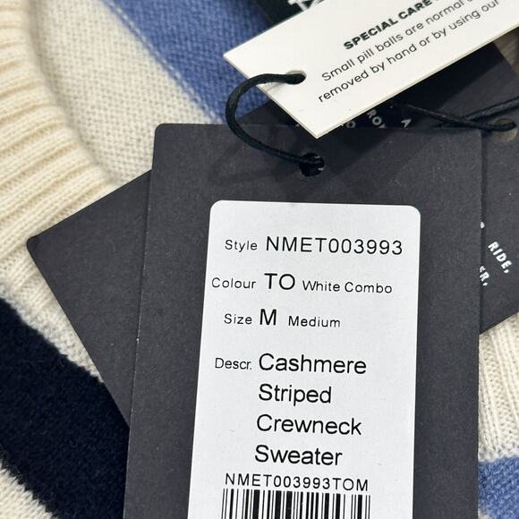 NWT NAADAM Cashmere Striped Crewneck Sweater - Picture 8 of 8